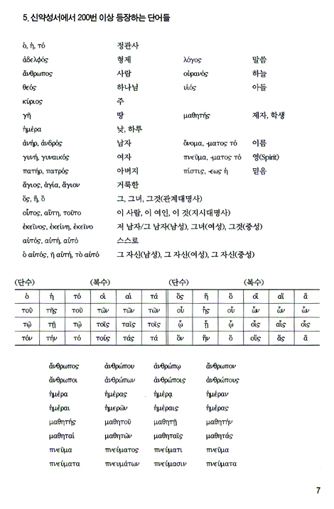 신약성서 헬라어 단어집 - 중요도와 빈도수에 따라 정리