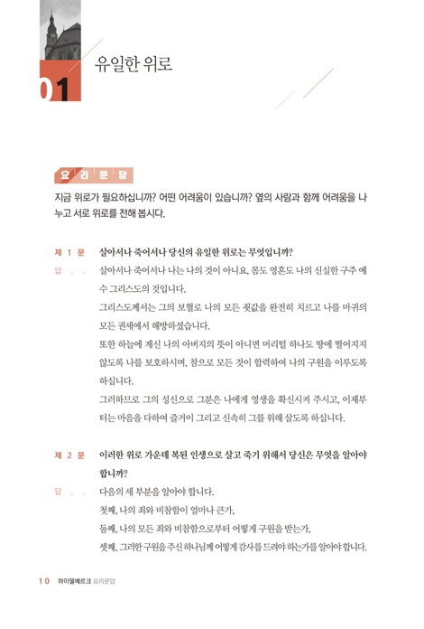 하이델베르크 요리문답 - 삶은 바꾸는 요리문답 성경공부 시리즈 (해설서)