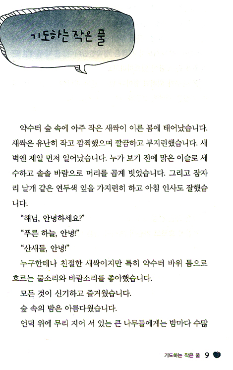 기도하는 작은 풀