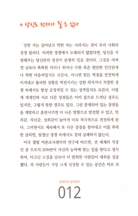 장점으로 승부하라