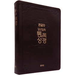 [개역개정4판] 큰글자 일년일독 통독성경 대 (단본/무색인/신소재/무지퍼/다크브라운)