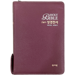 <font color=red>[개역개정4판+새찬송가]</font> 큰글자 성경전서 NKR73SM 고급 중 (합본/색인/무주석/천연가죽/지퍼/버건디)