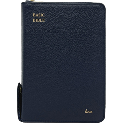 <font color=red>[개역개정4판+새찬송가] </font> 베이직성경 소 (합본/색인/주석/천연우피/지퍼/다크네이비)