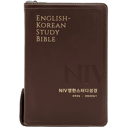 <font color=red>[개역개정4판+한영새찬송가]</font> NIV 영한스터디성경 대 (합본/색인/주석/PU소재/지퍼/뉴다크브라운)