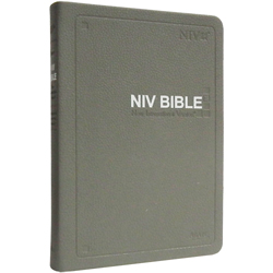 NIV BIBLE - New International Version Medium 중 (단본/색인/무주석/PU소재/무지퍼/카키그레이)