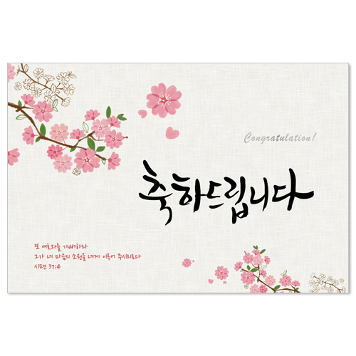 <font color=red>[300장 이상 무료인쇄] </font>축하드립니다 2 - 분홍