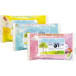 [10매] 물티슈-하인예천 3종 35g (자동칼라라벨 스티커 부착 발송)