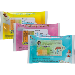 [20매] 전도 물티슈-하인예천 3종 70g (자동칼라라벨 스티커 부착 발송)*