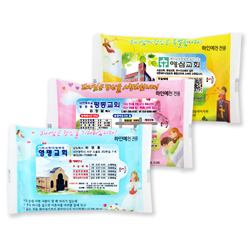 [10매] 전도 물티슈-전용 하인예천 3종 35g (자동칼라라벨 스티커 부착 발송)