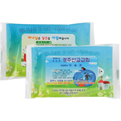 [15매] 전도 물티슈-사랑 35g (자동칼라라벨 스티커 부착 발송)