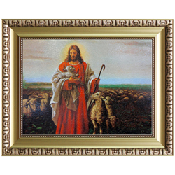 엔틱 골드 성화액자 4절 - 홍포 양과목자(가로형)