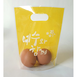 부활절 손잡이 비닐가방 KJ-24 노랑 (꽃잎-20매)