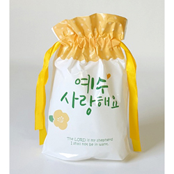 부활 비닐 끈주머니 KJ-24 (노랑도트-10매)