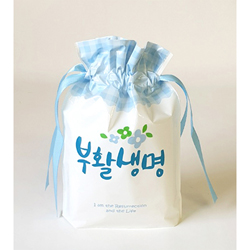 부활 비닐 끈주머니 KJ-24 (파랑체크-10매)