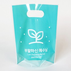 부활절 손잡이 비닐가방(중) KJ-25 (새싹-20매)