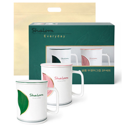 샬롬 뚜껑머그컵세트 2P (KJ-C4)
