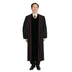 *목사가운 (동복)-요크 검정색 비로드 포함<font color=red><b>[앞단 빨강색라인 2줄]</b></font>