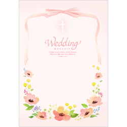 A4 4면 양면칼라 플라워웨딩주보-A4115 (1속 100장)