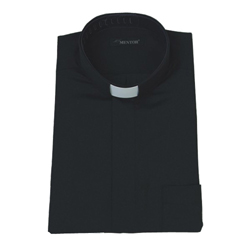 목회자 반팔 오메가 셔츠-검정