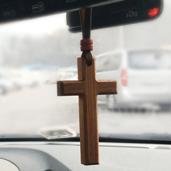 차량걸이 오크원목십자가