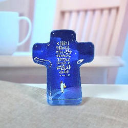 크리스탈 십자가 - 사람이 마음으로 (KC8005)