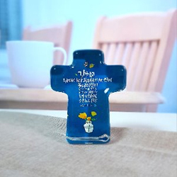 크리스탈 십자가 - 강하고 담대하라 (KC8007)