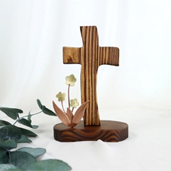 <font color=red>[15%할인] </font>소나무 탁상 십자가 - 꽃송이 (KAT-003)