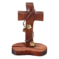 <font color=red>[15%할인] </font>소나무 탁상 십자가 - 꽃넝쿨 (KAT-005)