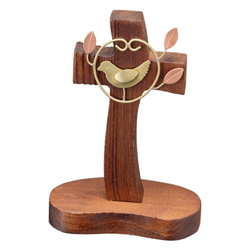 <font color=red>[15%할인] </font>소나무 탁상 십자가 - 하트새 (KAT-006)