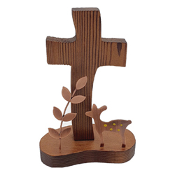 <font color=red>[15%할인] </font>소나무 탁상 십자가 - 사슴 (KAT-007)