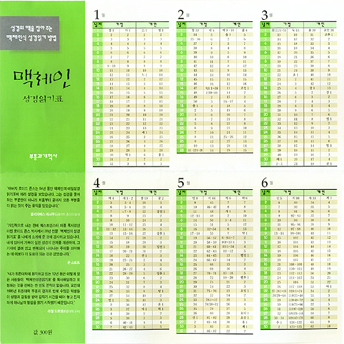 맥체인성경읽기표 (1속 20매)
