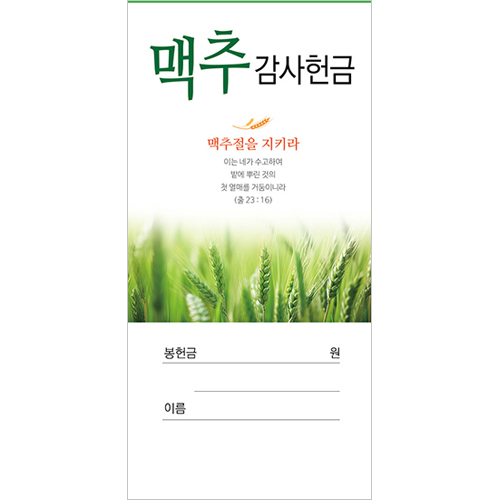 맥추감사 헌금봉투 25-1 (1속 100장)