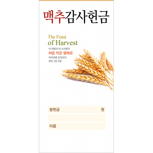 맥추감사 헌금봉투 25-2 (1속 100장)