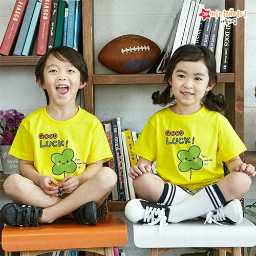 [MyJD] 국산 순면 아트 티셔츠 면티 반팔_럭키클로버(아동용)-9컬러