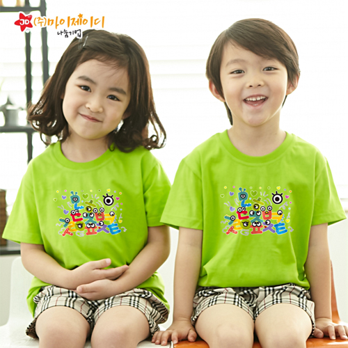 [MyJD] 국산 순면 아트 티셔츠 면티 반팔_와글와글 한글(아동용)-12컬러